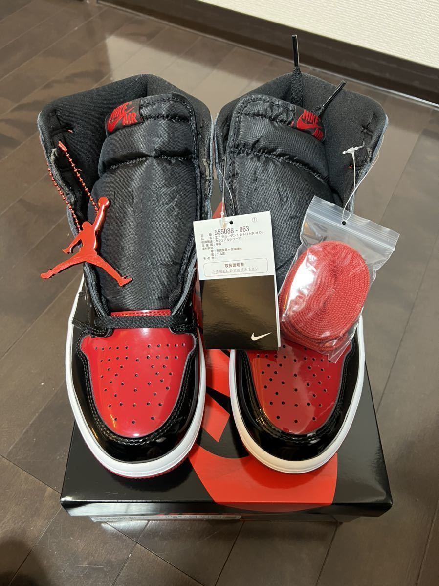 SNKRS当選 27.0cm NIKE AIR JORDAN1 Patent Bredナイキ エアジョーダン  