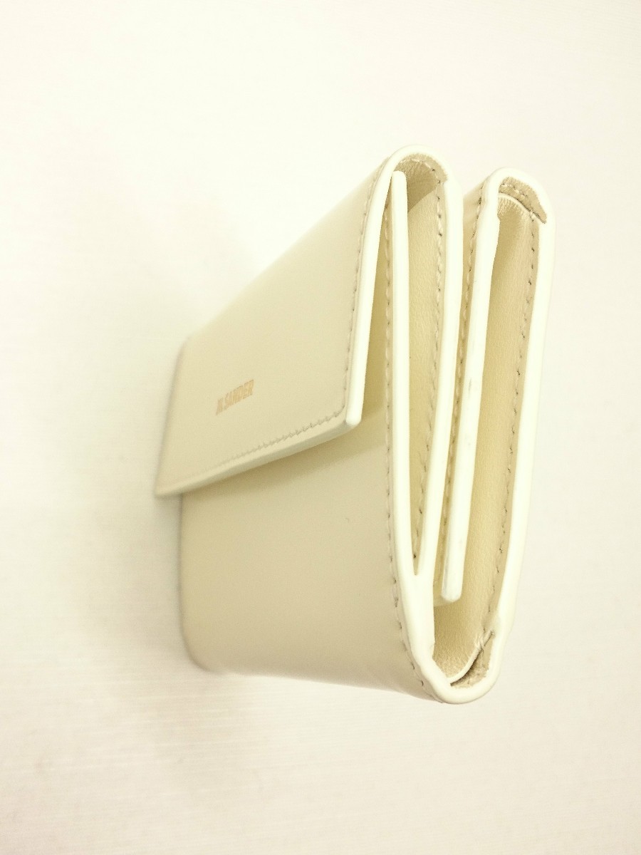 JIL SANDER◆3つ折り財布/-/BEG/ユニセックス/ホワイトベージュ JIL 三つ折り財布 ジルサンダー ベビーウォレット メンズ ブランド