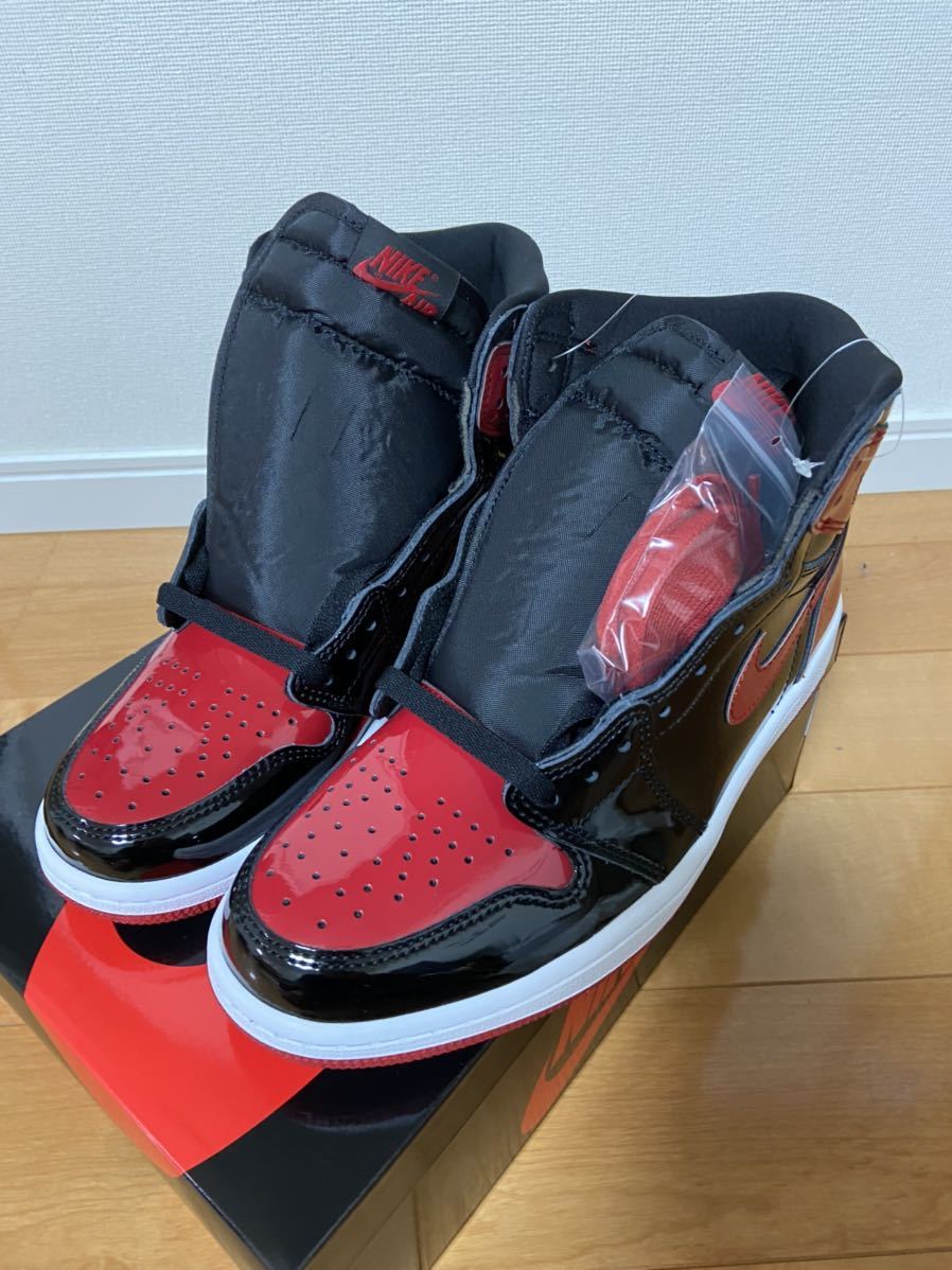 新品未着用品 28センチ NIKE AIR JORDAN 1 RETRO HIGH OG Patent Bred ナイキ エアジョーダン1 レトロ ハイ パテントブレッド 0 28cm - MID ☆人気☆NIKE☆(W)JORDA.N 28cmの中古品・新品・未