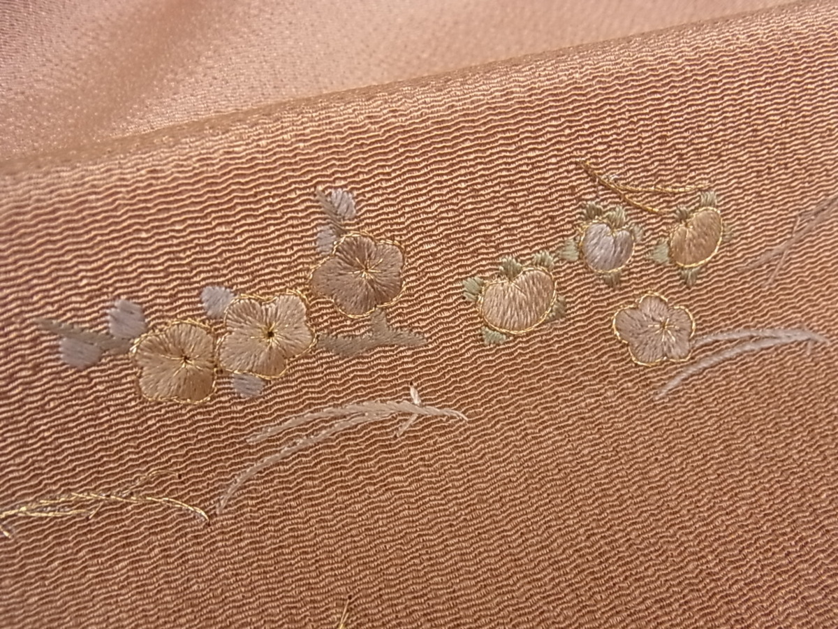 花美人着物■訪問着 総刺繍 吹寄せ花文 暈し染 金糸 鬼しぼ縮緬 逸品 未使用 h015 逸品 暈し染め 花美人着物□訪問着 吹き寄せ宝尽くし花文 平和屋着物▽訪問着 1g1106