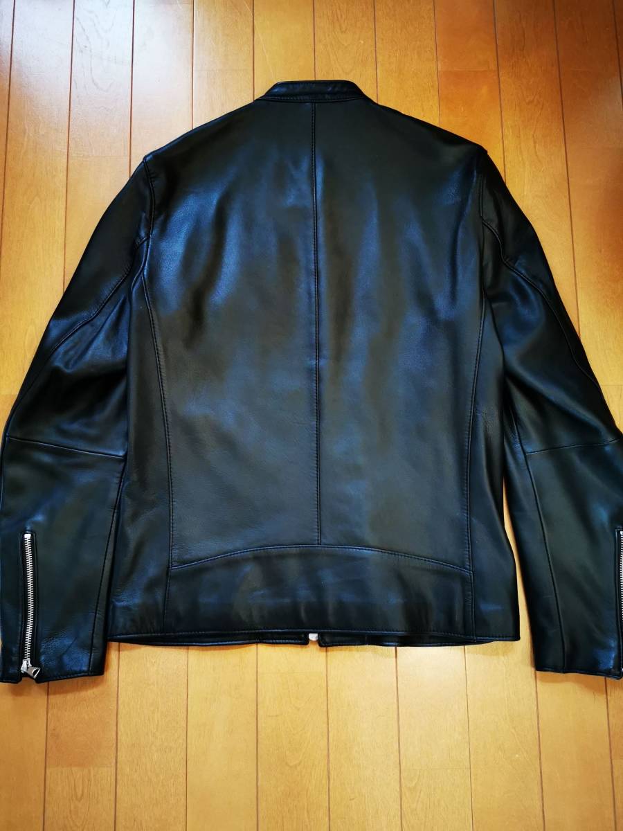美品／STUDIOUS ラムレザー シングル ライダース ジャケット メンズ２(Ｍサイズ) STUDIOUS ラムレザー ステュディオス Recommended RIDERS ✨美品✨