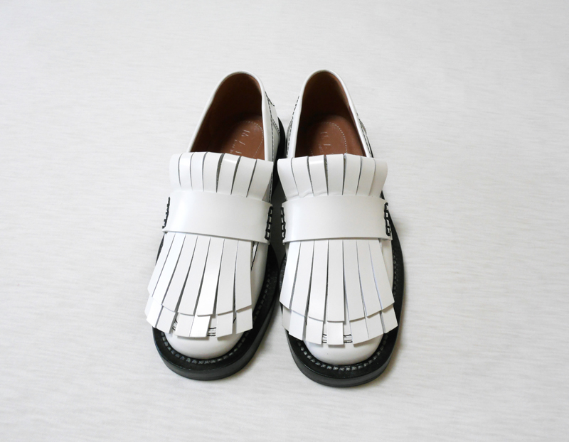 マルニ MARNI パテントレザー フリンジローファー シューズ 36 (23cm 