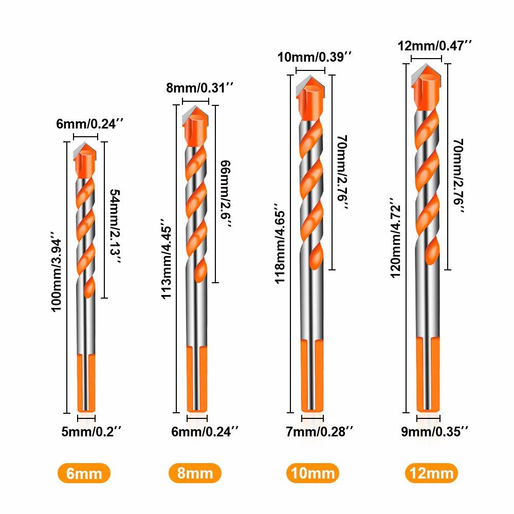 Daskuchi コンクリートドリルビット ドリルビット タイル用ドリル 高硬度合金ドリル 6 6 8 10 12mm 5本組 ド ドリル ドライバー レンチ 売買されたオークション情報 Yahooの商品情報をアーカイブ公開 オークファン Aucfan Com
