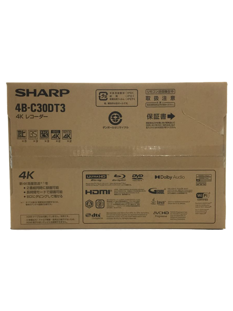  SHARP SHARP/ブルーレイ DVDレコーダー 4B-C30DT3(シャープ)｜売買されたオークション情報、yahooの商品情報をアーカイブ公開 - オークファン シャープ