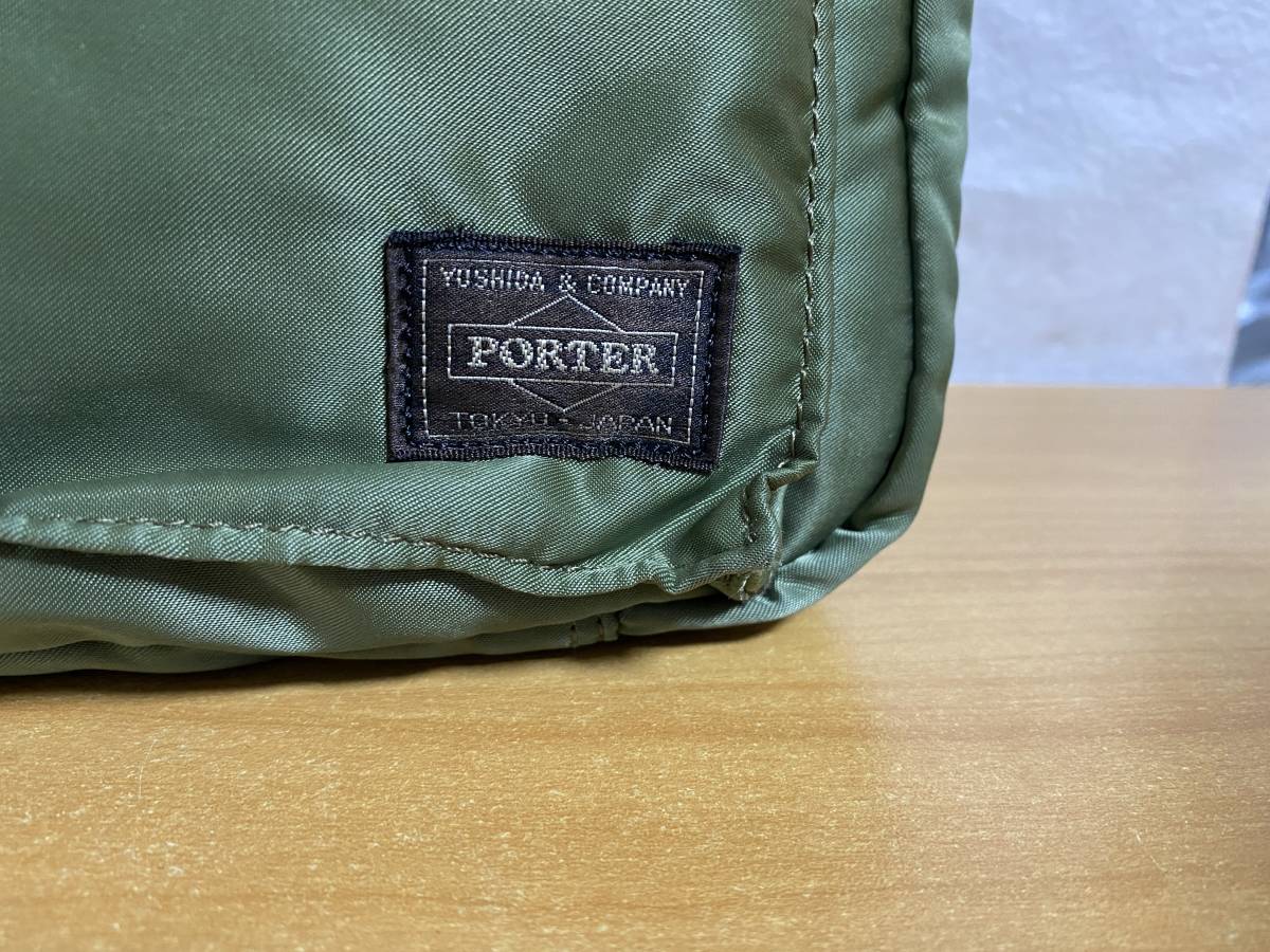 極美品 PORTER TANKER ショルダーバッグ L グリーン