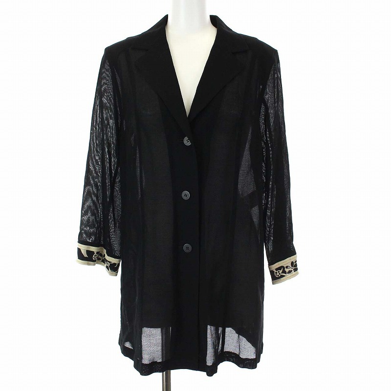 レオナール LEONARD FASHION テーラードジャケット シースルー 七分袖 