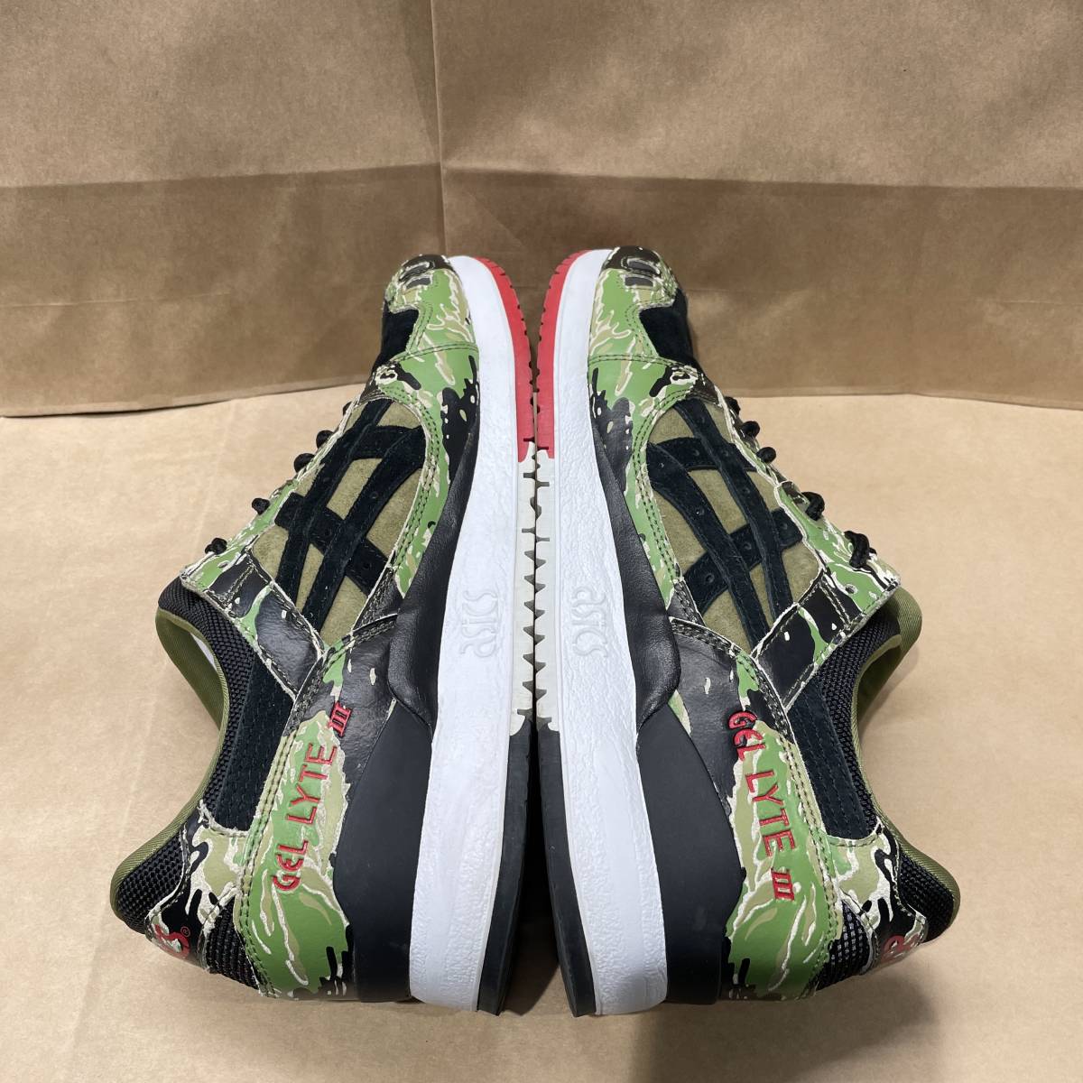US10 28cm ASICS GEL-LYTE 3 HK724-8890 BLACK/RED アシックス 