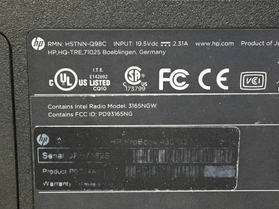hp HP ProBook 430 G3 - Core i7-6500U 2.50GHz 8GB □現状品