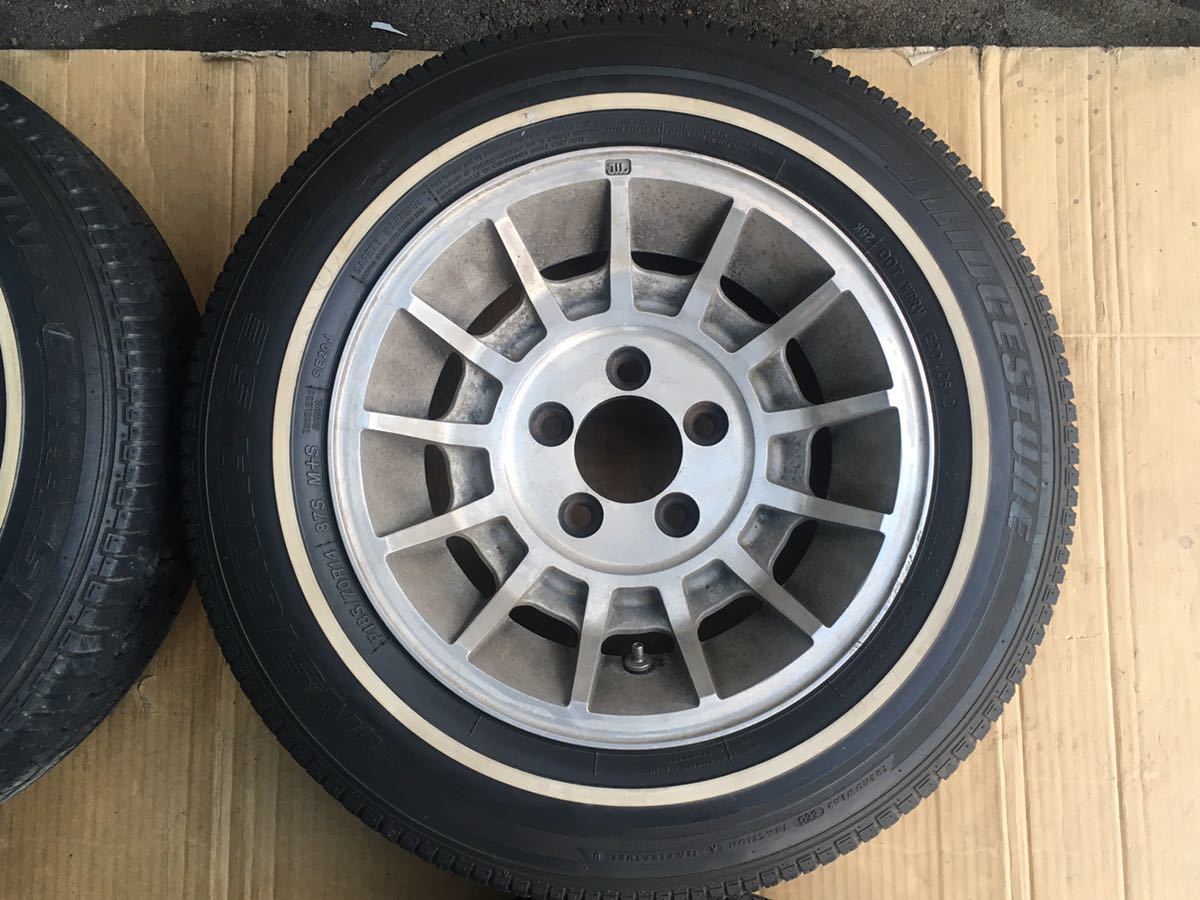 エンケイ バハ 当時物 14インチ 6J +4 PCD114.3 5穴 4本 185/70R14 