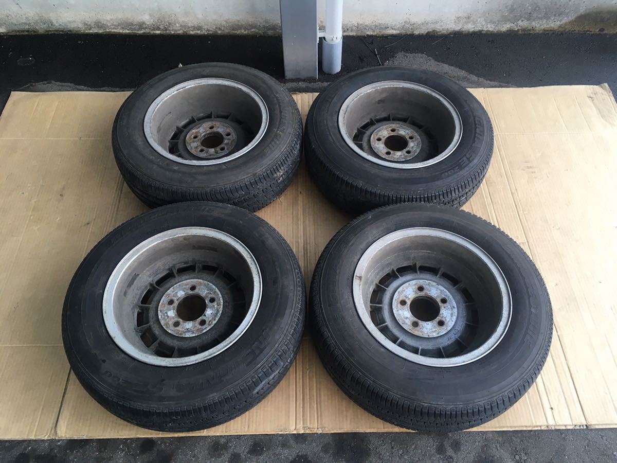 エンケイ バハ 当時物 14インチ 6J +4 PCD114.3 5穴 4本 185/70R14 