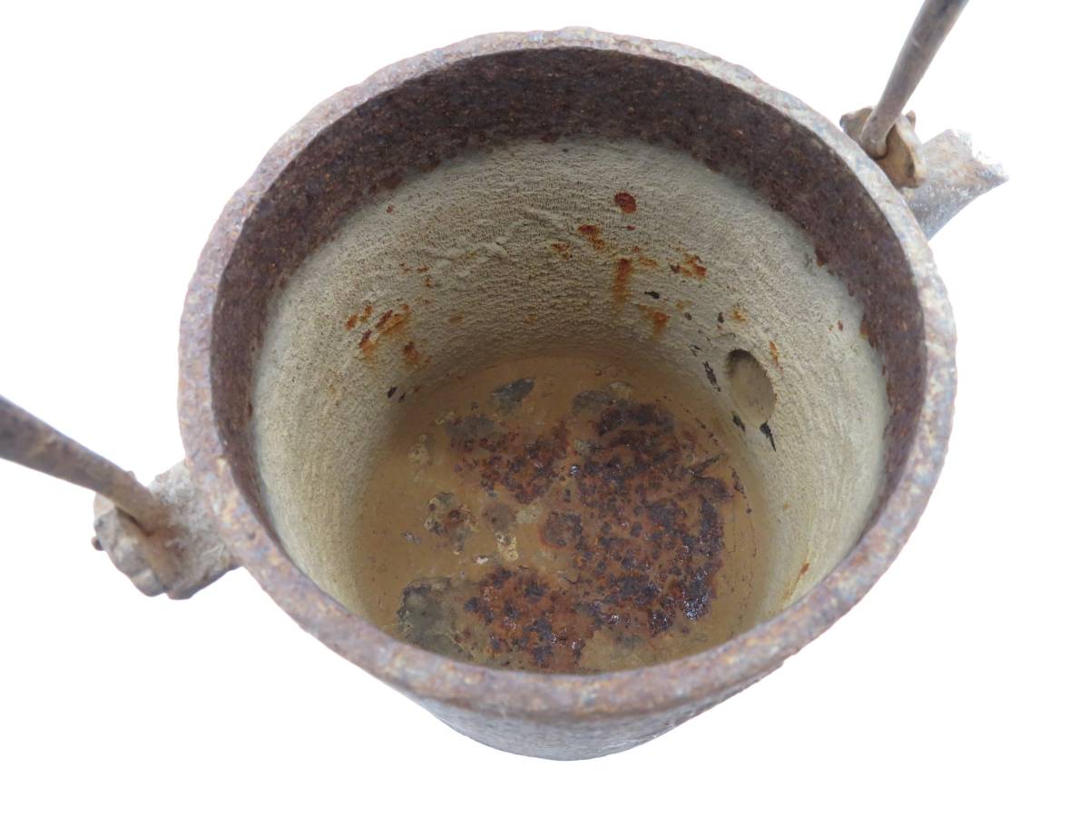 D1166 銅製 鎚目 竹節 割手 水注 やかん 薬缶 水次 鎚起銅器 茶道具