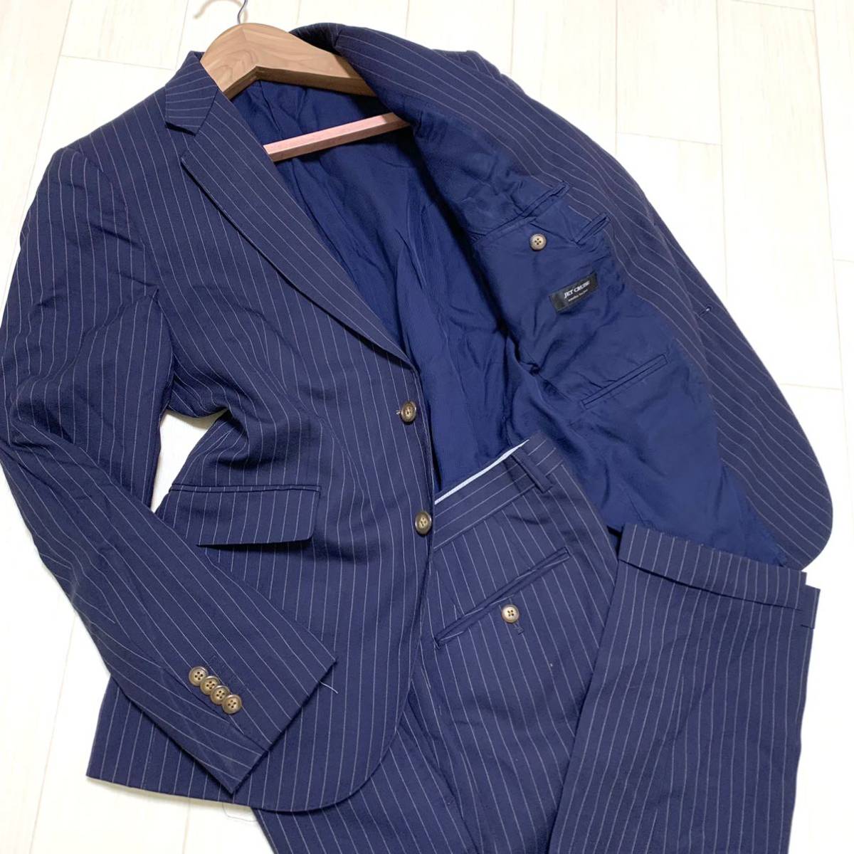 JET CRUISE◇WORLD TRAVELER生地◇メンズスーツセットアップ V @ 極上