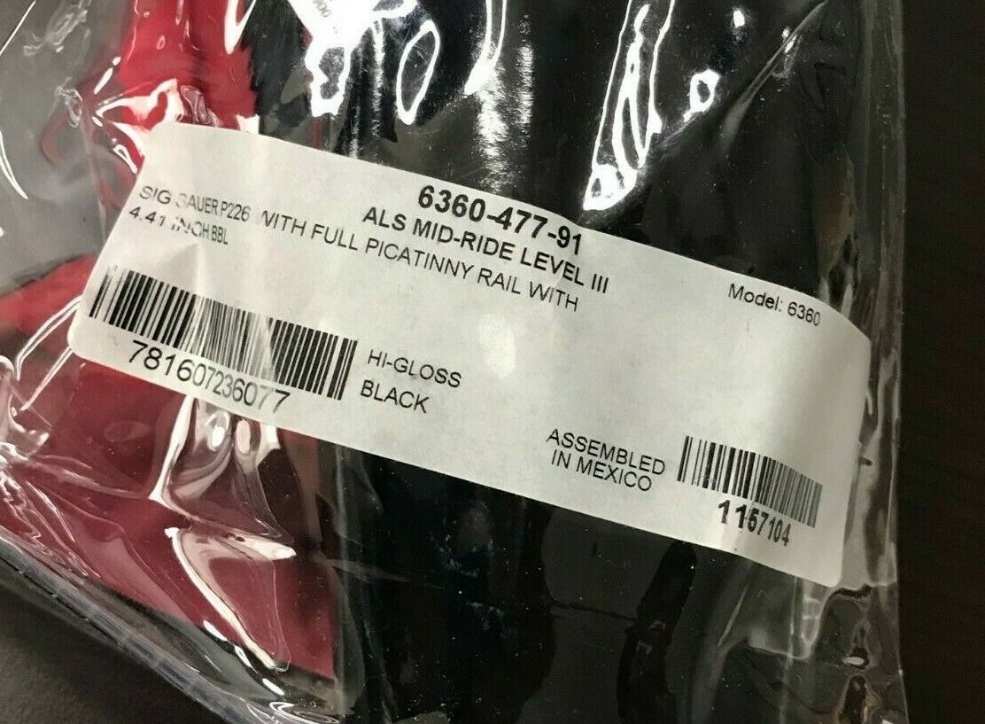 Safariland Sig P226 Rail 6360-477-91 ALS/SLS Mid-Ride Level-III RH Hi Gloss 海外 即決_2