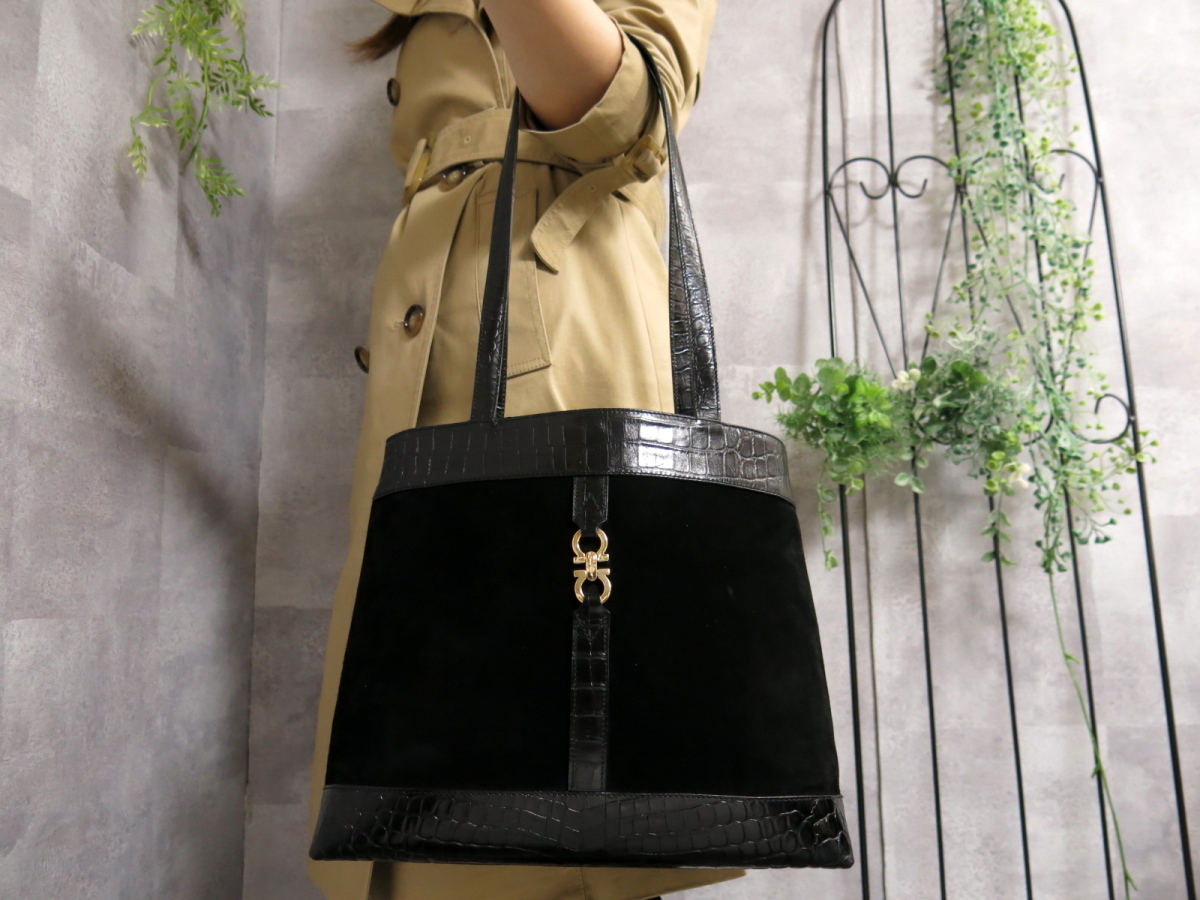 超美品○Salvatore Ferragamo フェラガモ○ダブル ガンチーニ 