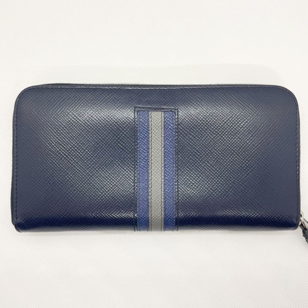 1円 極美品 PRADA プラダ 2ML317 サフィアーノ キュイール ラウンド 