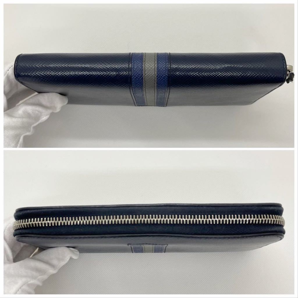 1円 極美品 PRADA プラダ 2ML317 サフィアーノ キュイール ラウンド 
