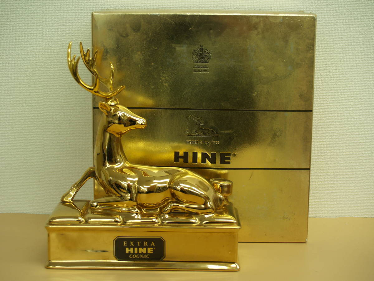 ブランデー HINE EXTRA COGNAC 鹿ボトル 金 未開栓