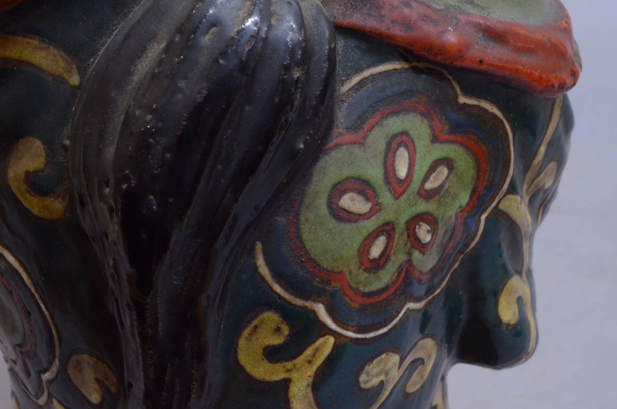 青木木米 お多福 置物 お福 人形 縁起物 京焼 古陶磁 時代物(京焼