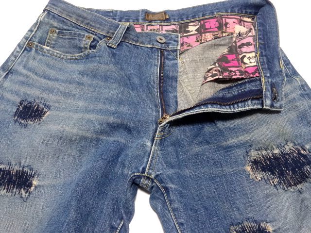 CALEE DENIM PANTS M size / キャリー ダメージ リペア加工 デニム