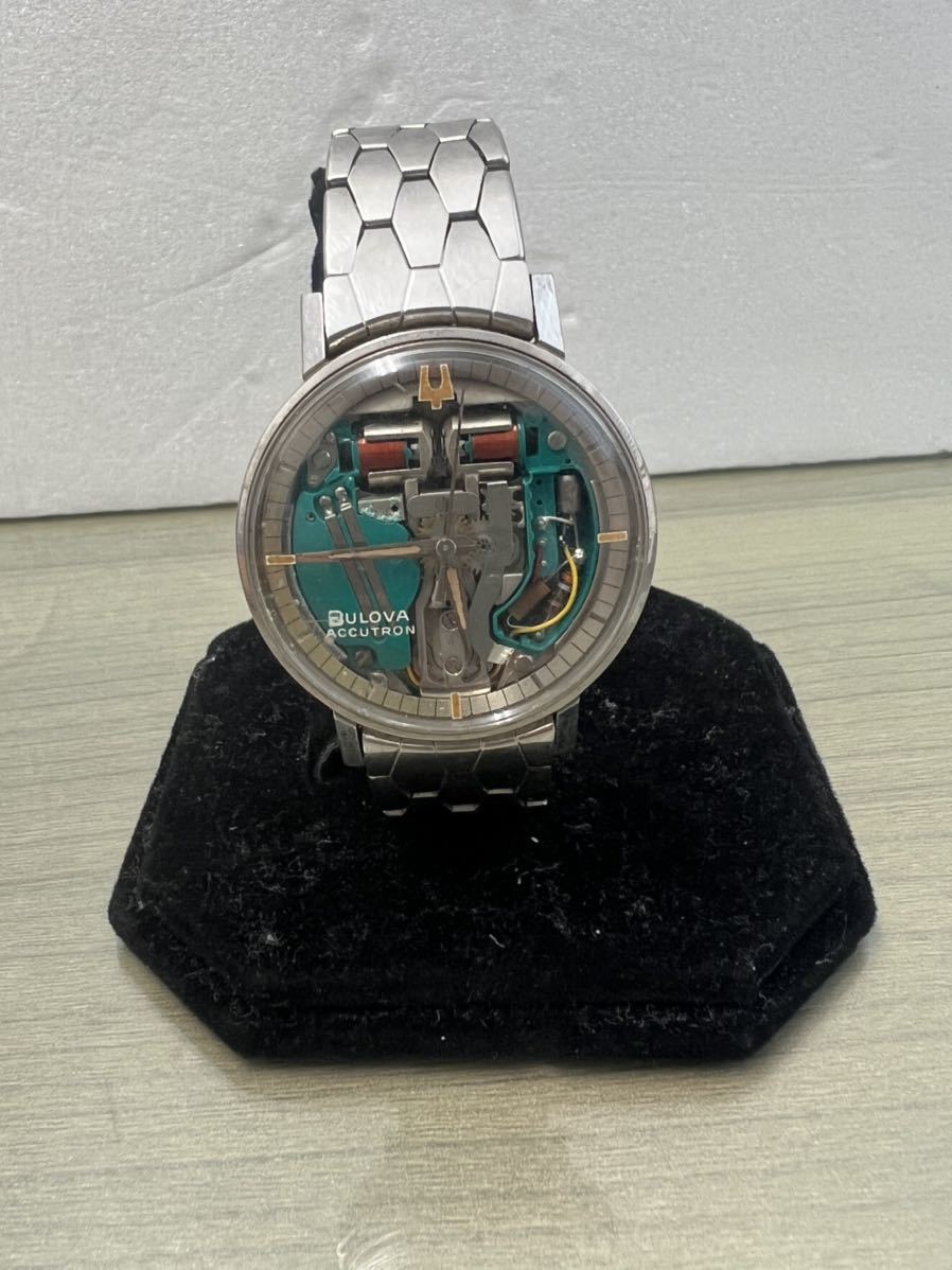 動作未確認 BULOVA ACCUTRON ブローバ アキュトロン 文字盤スケルトン 