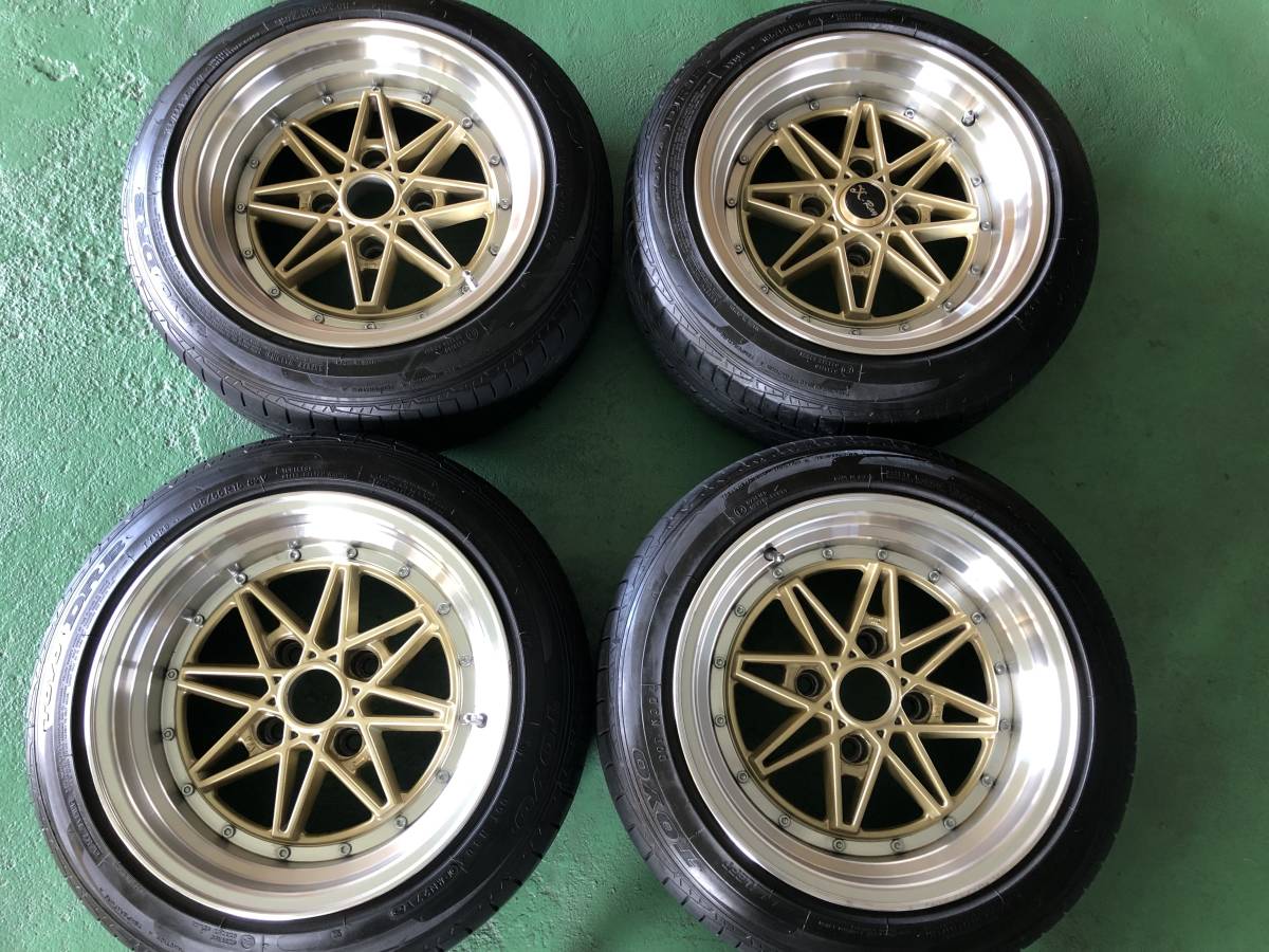 ☆旧車に！美品！114.3 エクイップ03タイプ8J 4本セット☆185/55-15 