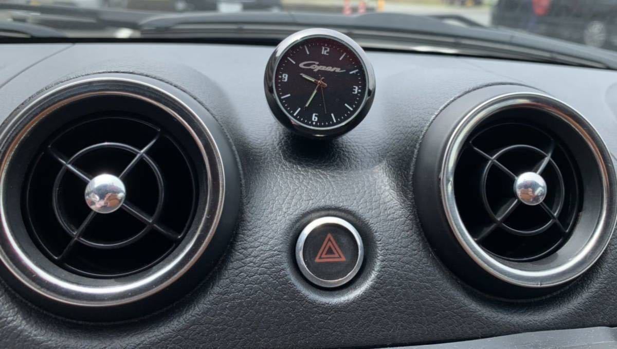 未使用品】 ライトブラウン コペン 車内時計 Copen ロゴ 蓄光 L880K 