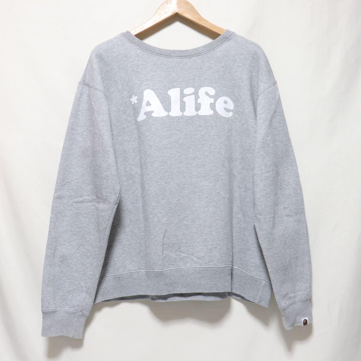 希少【a bathing ape】カレッジロゴ a life/スウェット