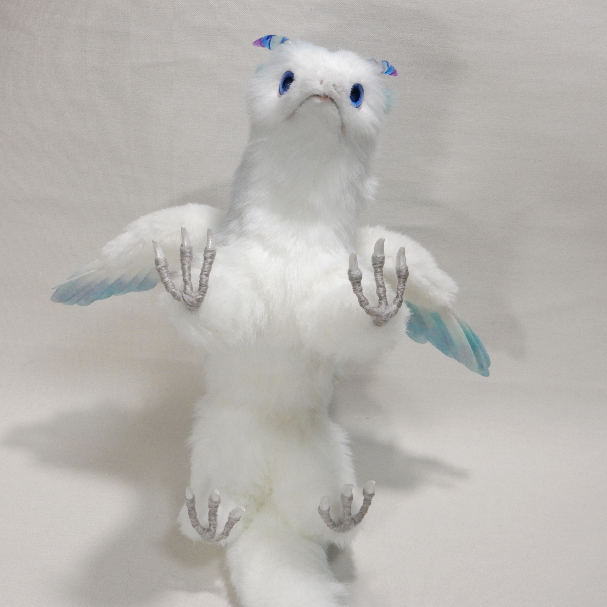 ψ松藻工房ψ 青い翼のドラゴン ぬいぐるみ アートドール ハンドメイド ψ松藻工房ψ 青い翼のドラゴン ぬいぐるみ アートドール ハンドメイド