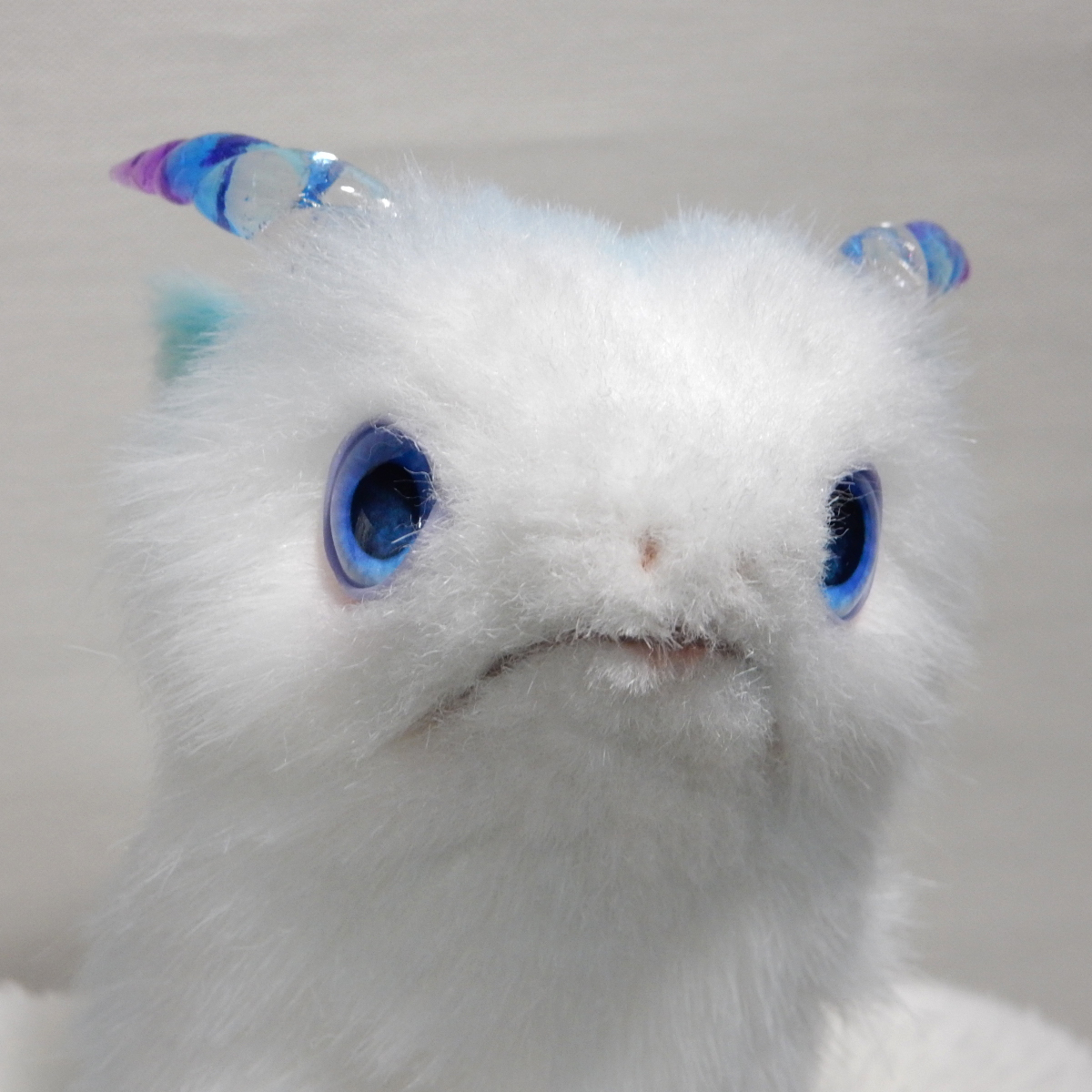 ψ松藻工房ψ 青い翼のドラゴン ぬいぐるみ アートドール ハンドメイド