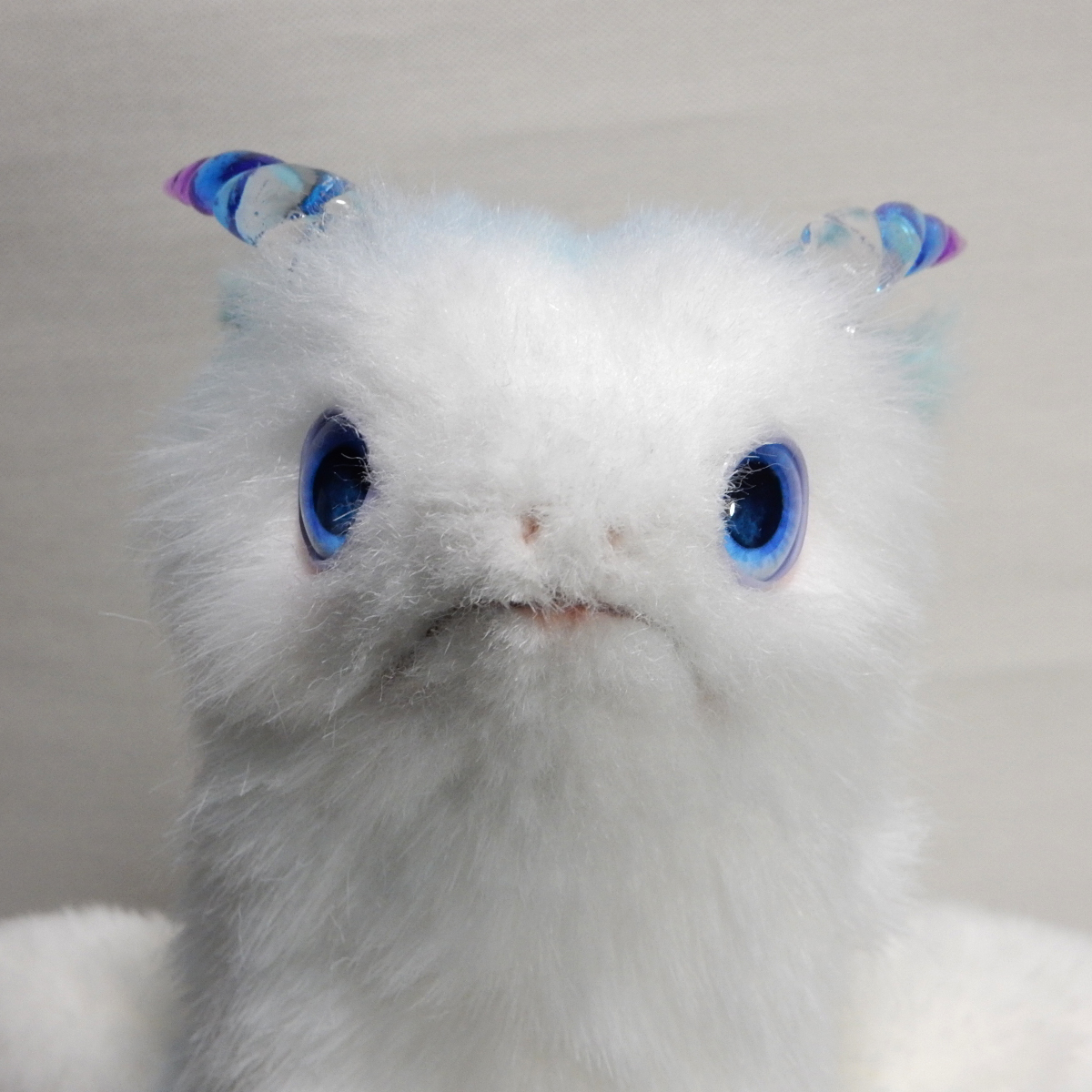 ψ松藻工房ψ 青い翼のドラゴン ぬいぐるみ アートドール ハンドメイド