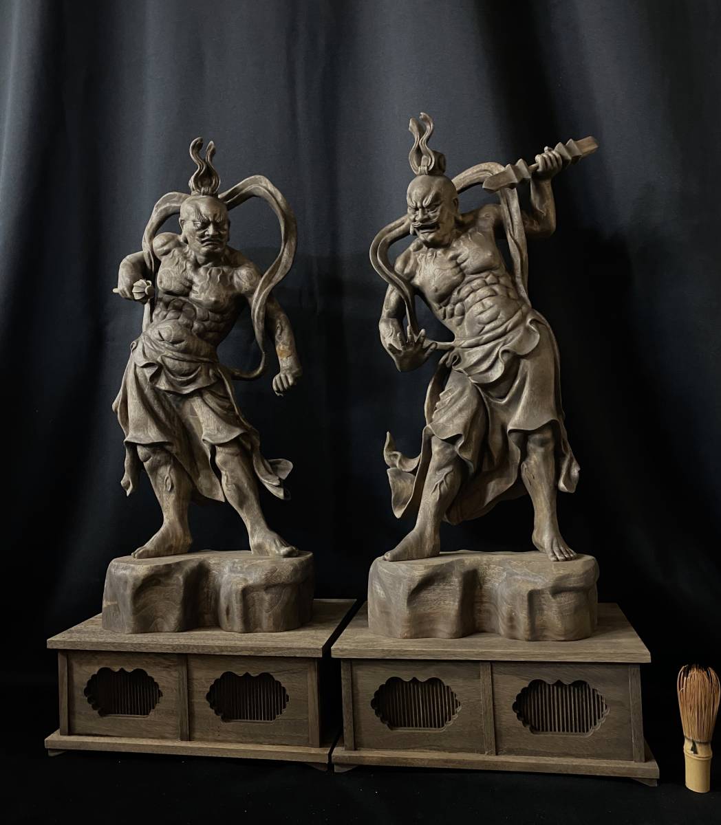 仏教工芸品 井波彫刻 総柘植材 木彫仏像 一刀彫り 一刀彫 極上彫