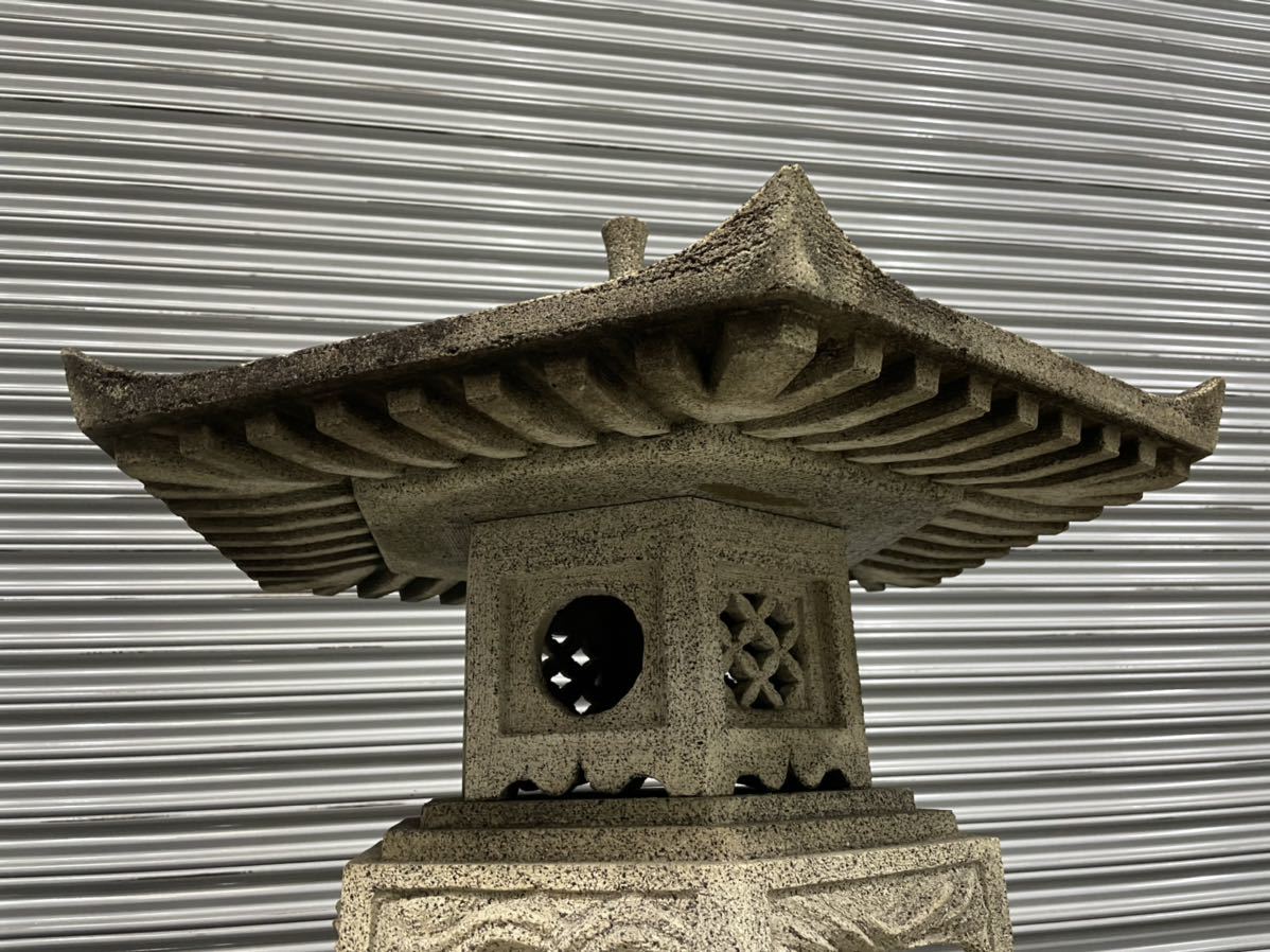 六角雪見灯籠 年代物 灯篭 庭石 ガーデニング 坪庭 日本庭園 日本製