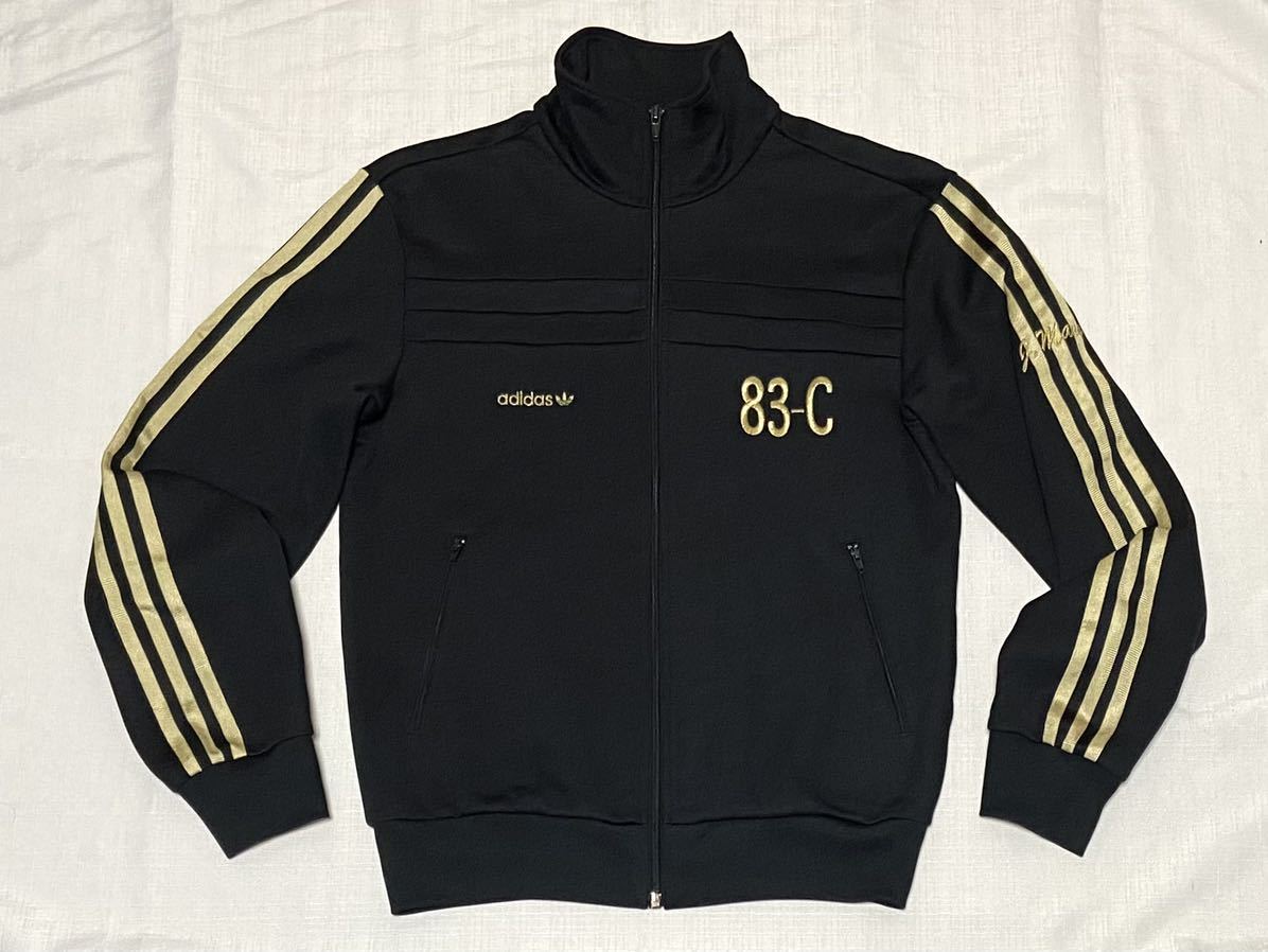 レア色 美品 adidas アディダス オリジナルス 83-C ビンテージ 復刻 黒 金 トレフォイルロゴ ジャージ M トラックトップ ジャケット 正規品