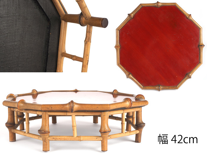 | 入蘆花（ロカニイル） 明治–大正時代 竹彫山水図煎茶盆（1868–1926CE） 江戸-明治時代 木地細密彫模竹網代文煎茶盆（1603–1912CE） 入蘆花 味のある漆絵八角盆 竹編 飾盆 民藝 煎茶盆 李朝 : 時代寿泉(造)亀甲竹結界全長85㎝古材天然木茶道具仕切り 宗悦