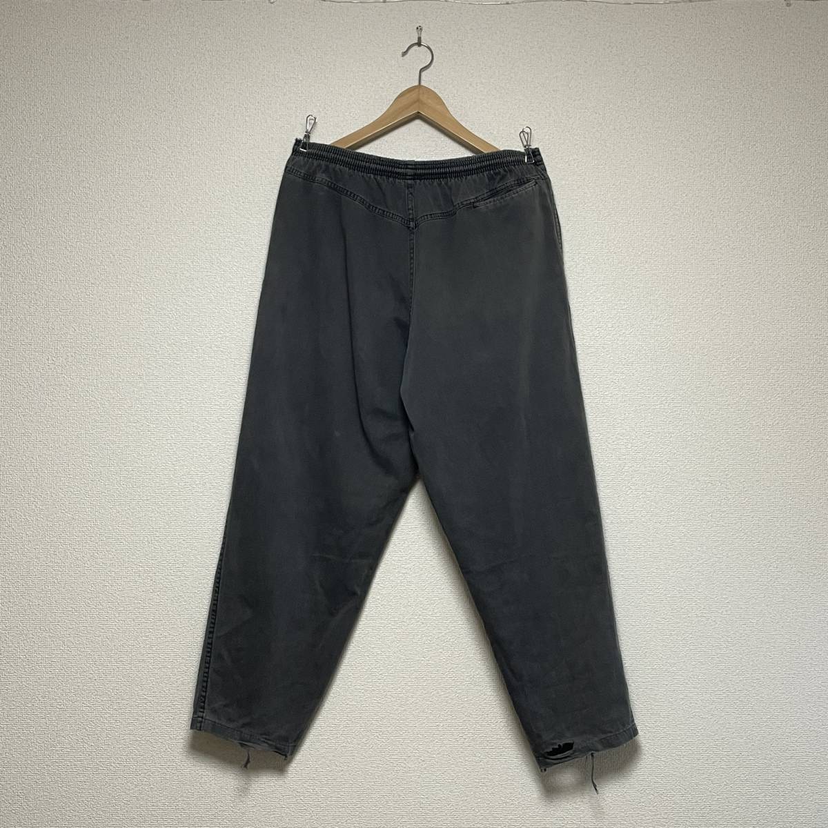 貴重!! 80s L-size STUSSY Easy Beach Pants Black ( 黒 ステューシー 