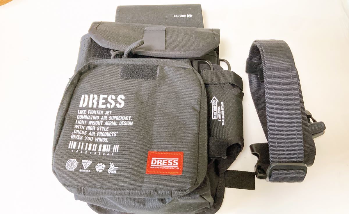 8%クーポン使える！ DRESS(ドレス) タクティカル　レッグバッグ エアボーン ランガンスタイル　ブラック　エギング　アジング