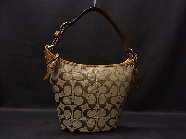 1円 □美品□ COACH コーチ シグネチャー キャンバス×レザー ゴールド 