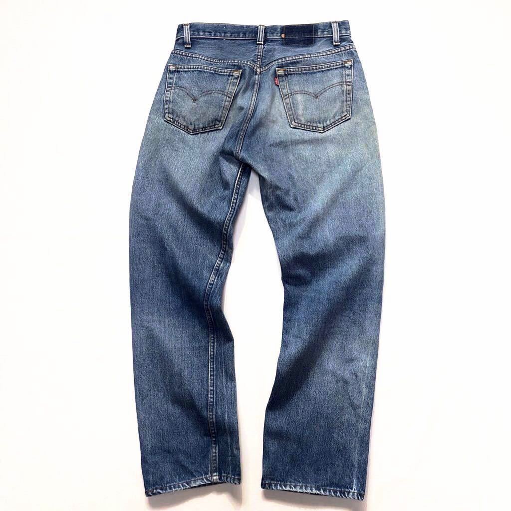 美色☆オレンジ脇割り 80s USA製 Levis 501 W34L33 ビンテージ 