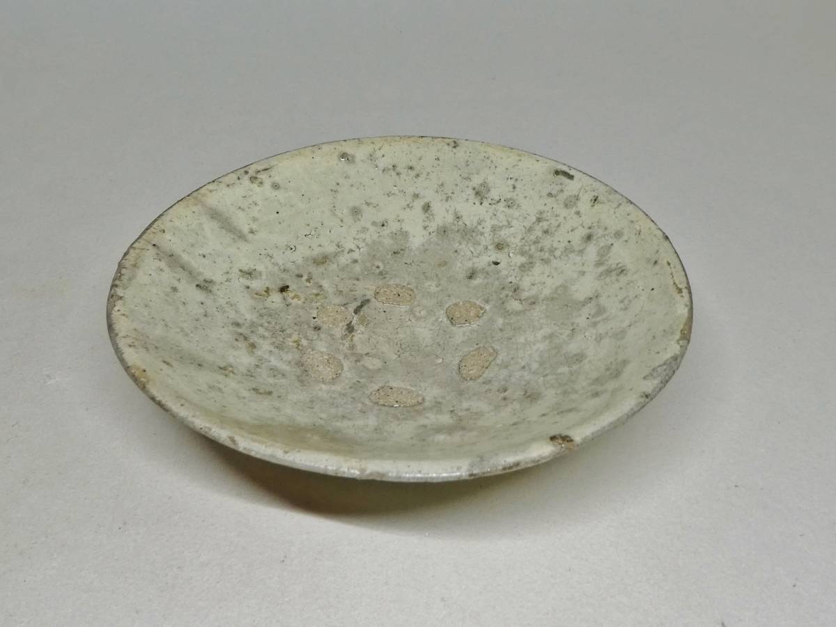 李朝粉引平茶碗～宝城粉引（初期） 粉引茶碗 李朝