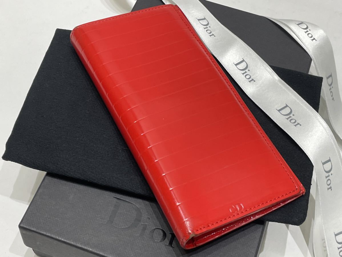 正規品 ディオールオム dior home レザー 長財布 ウォレット 赤(男性用 