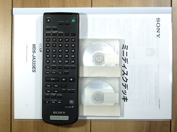 ☆04 SONY MDS-JA333ES 完動美品 MDLP Type-R搭載 MD用リモコン/