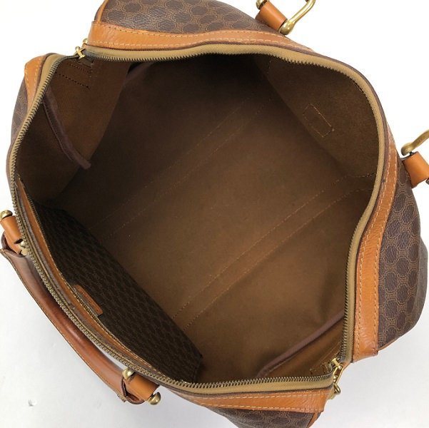 セリーヌ マカダム柄 CELINE | j_ 入手困難✨セリーヌ CELINE セリーヌ マカダム 2WAY ボストンバッグ W40 ショルダーストラップ パドロック 茶 ハンドバッグ 旅行バッグ ヴィンテージ 最落無