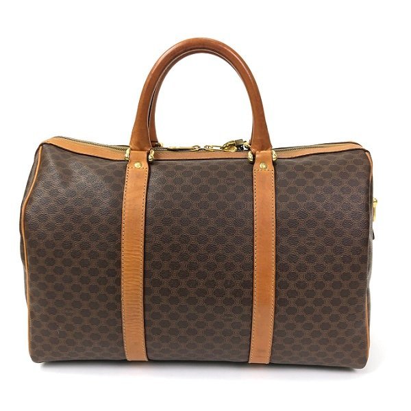 セリーヌ マカダム柄 CELINE | j_ 入手困難✨セリーヌ CELINE セリーヌ マカダム 2WAY ボストンバッグ W40 ショルダーストラップ パドロック 茶 ハンドバッグ 旅行バッグ ヴィンテージ 最落無
