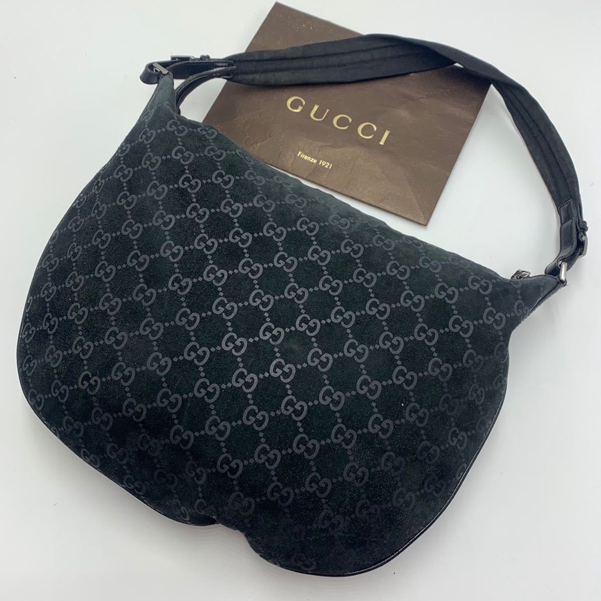 極美品》『天下一品』 GUCCI ワンショルダー GG柄 スエード 大容量 