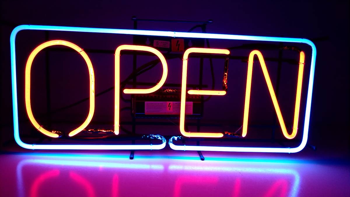 B129＞NIPONEONの OPEN ネオン看板 ネオン管 蛍光灯 クラブ バー 