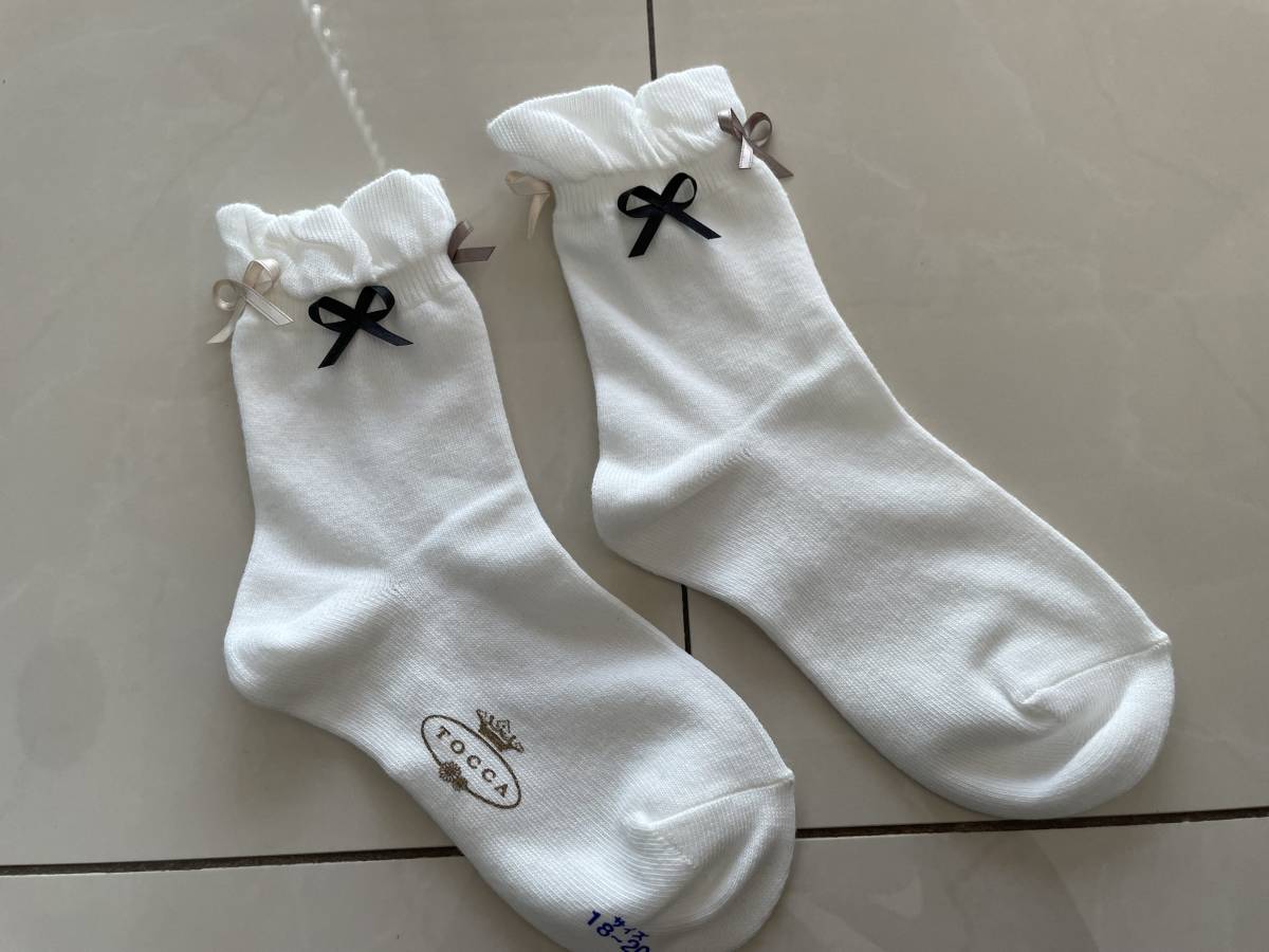 ☆子供☆TOCCA 新品 靴下 リボン 白 18～20 トッカ(靴下)｜売買された 