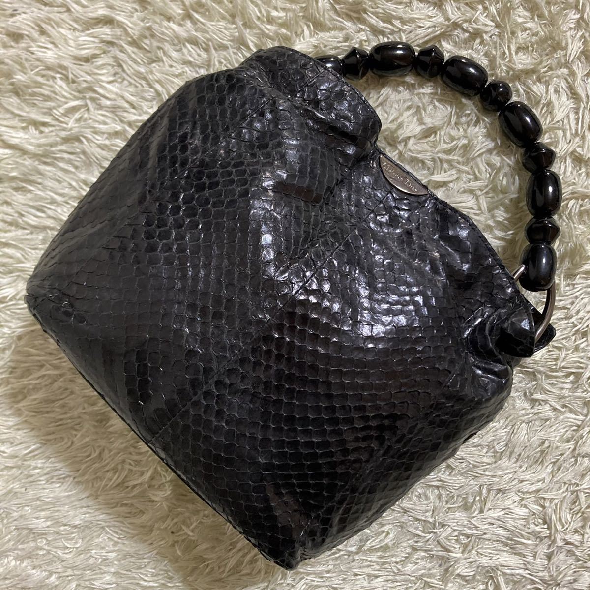 1円～ 漂う高級感 Christian Dior ディオール パイソン レザー ミニ 