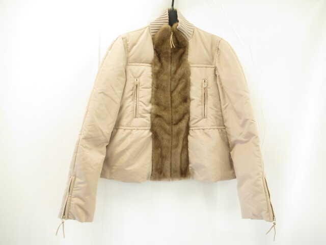 ◇ 美品 ヴァレンティノ レディース ミンク付き ジャケット サイズ8 ベージュ CA916 ヴァレンティノ VALENTINO レディース ピンク ベスト ファッション