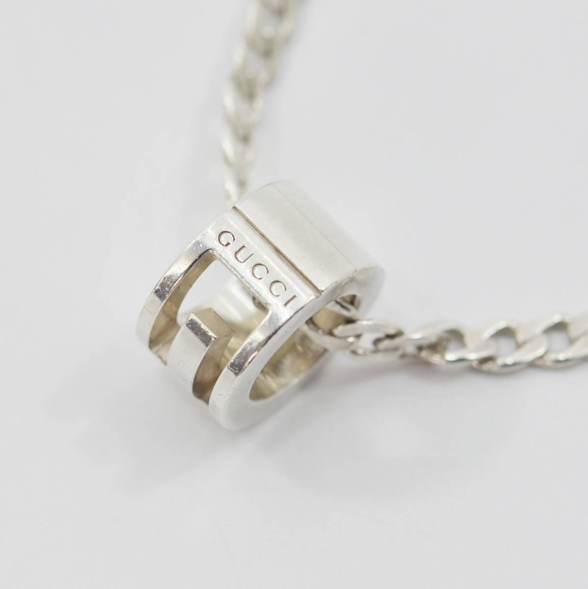 【廃盤品】GUCCI ネックレス Gカット 1円～ GUCCI カットアウトG ロゴ ネックレス Ag925 45cm シルバー