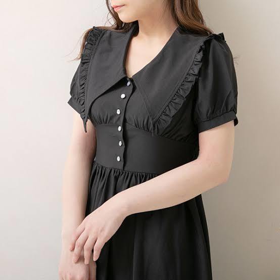 夢展望 フリル か襟ワンピース 裏地付き 半袖ワンピ 黒 ブラック ロリータ ロリィタ Lサイズ 売買されたオークション情報 Yahooの商品情報をアーカイブ公開 オークファン Aucfan Com